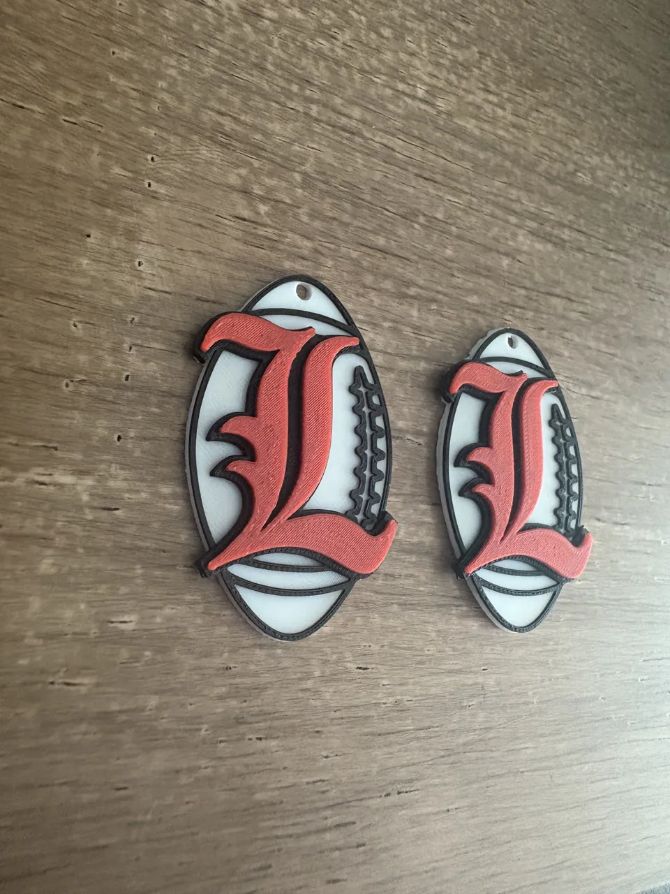 Louisville Cardinals Earrings - L logo w/ Football view 2