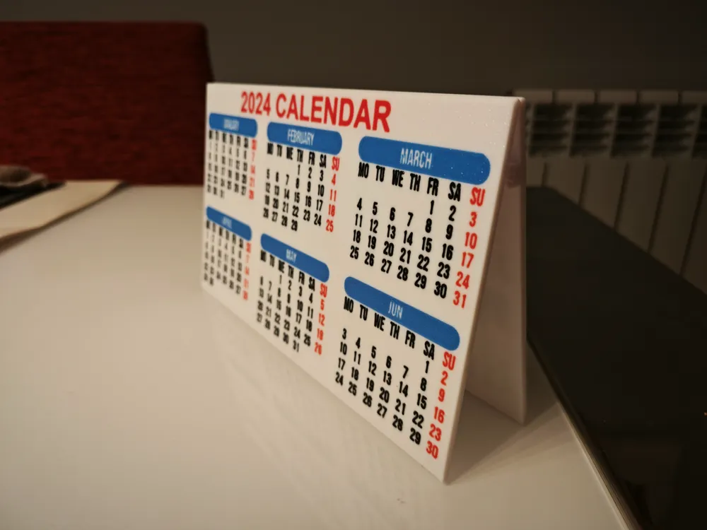 Simple calendar 2024 by Jomars - MakerWorld simple-calendar-2024-by-jomars-makerworld