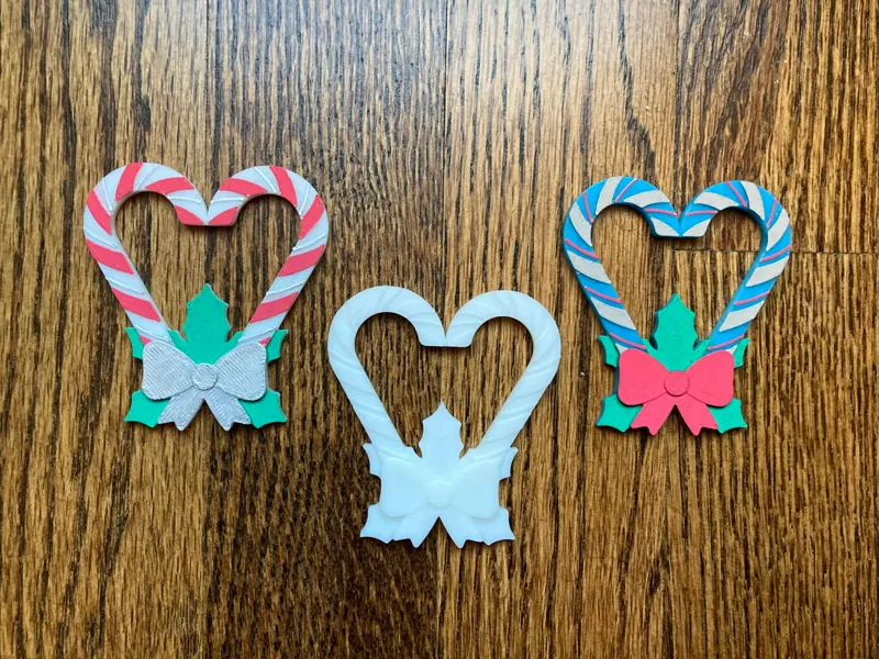 Candy Cane Heart Ornament or Keychain