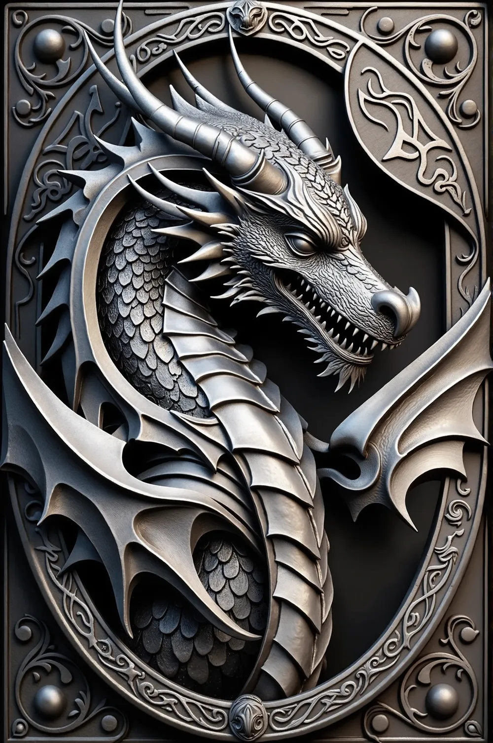 Dragon plaque hueforge - Free 3D Print Model - MakerWorld