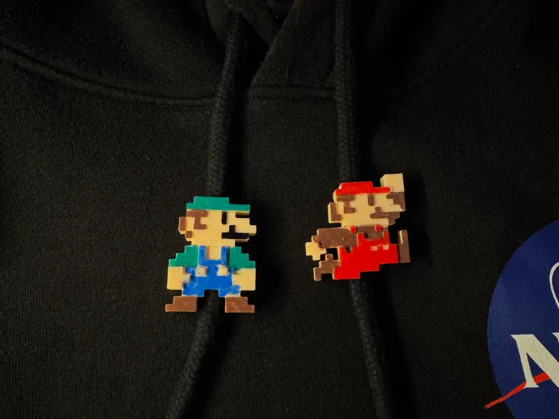 Mario & Luigi 8bit Drawstring Beads