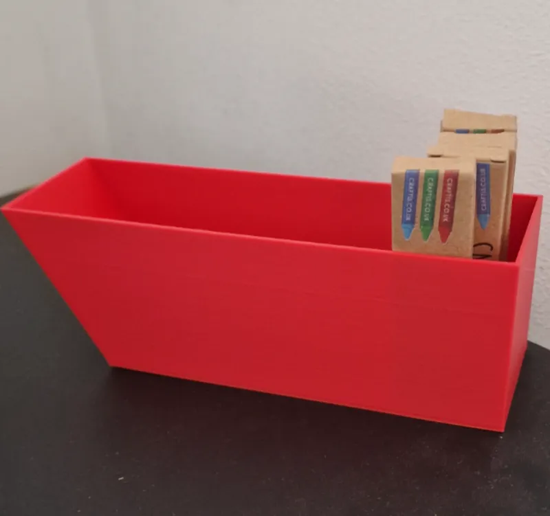 basic container inspired box with an slanted side