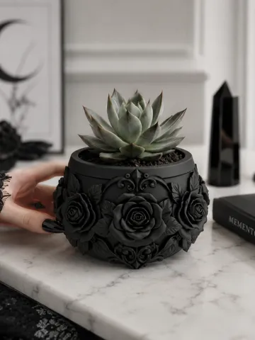 Maceta decorativa: Goth Rose Succulent gothic Planter Pot — vista de referencia 2