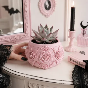 Maceta decorativa: Goth Rose Succulent gothic Planter Pot — vista de referencia 3