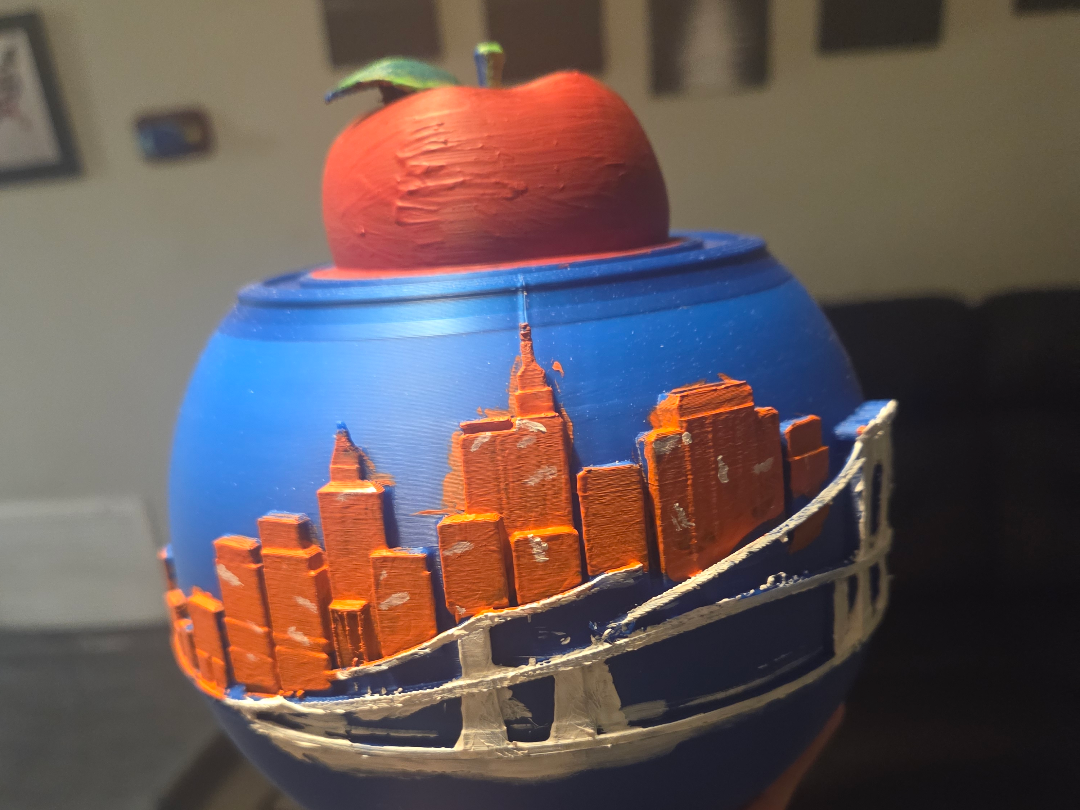 New York Mets baseball sculpture