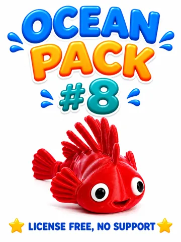 Letrero o emblema decorativo: Cute Lionfish – Ocean Pack #8 | Print-in-Place — vista de referencia 2