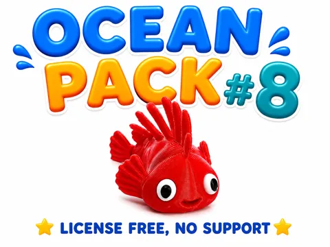 Letrero o emblema decorativo: Cute Lionfish – Ocean Pack #8 | Print-in-Place — referencia de MakerWorld