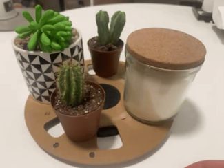 Cardboard spool lazy susan turntable