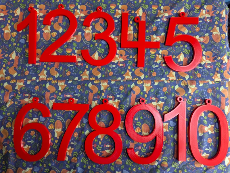 20cm Hanging Numbers