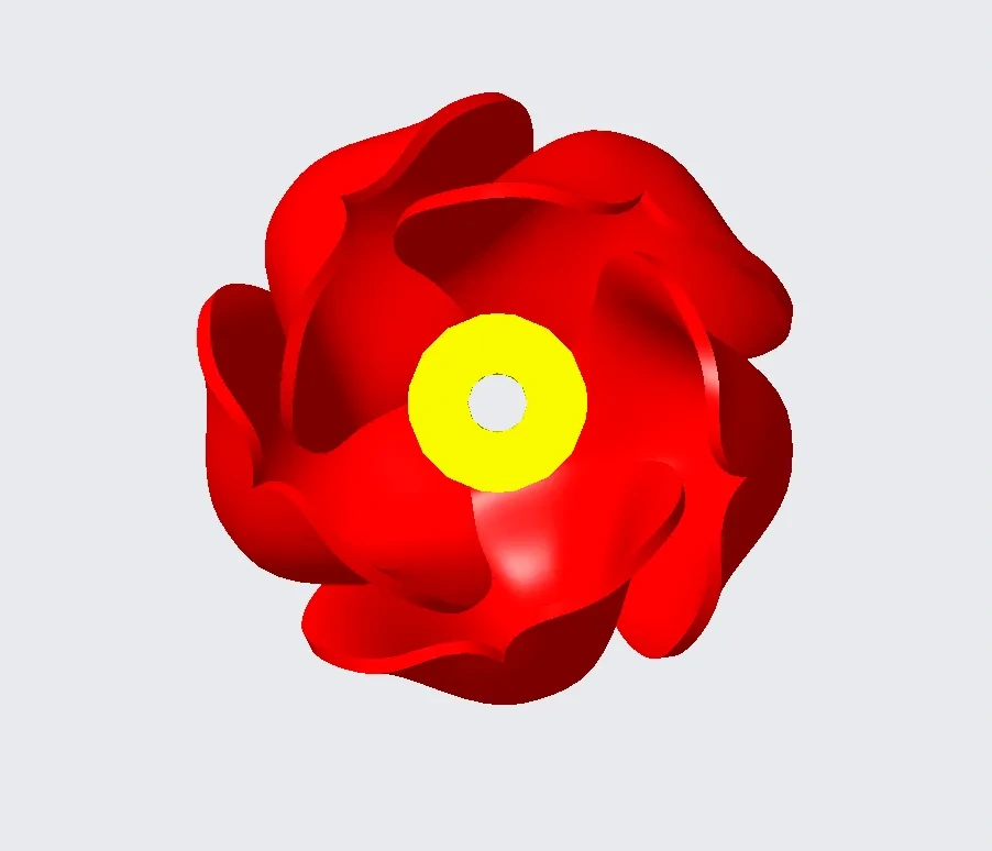 Miniatura 2 do modelo 3D 小花  五个独立花瓣  0.98克 8分钟打印