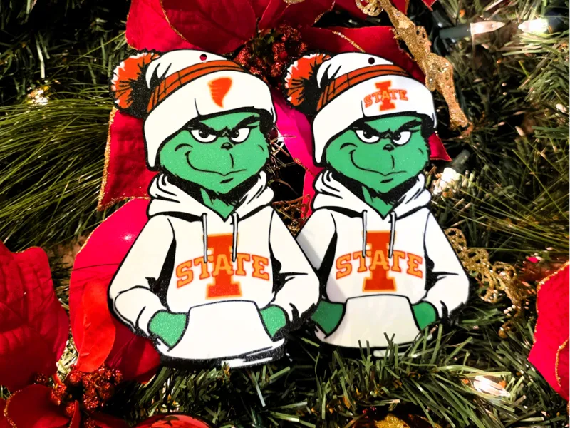 Grinch Iowa State Cyclones Christmas Ornament
