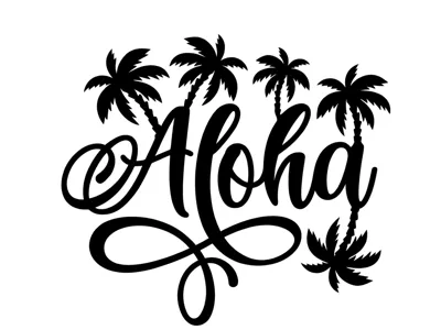 Tropical Aloha Sign - Minimalist Wall Art