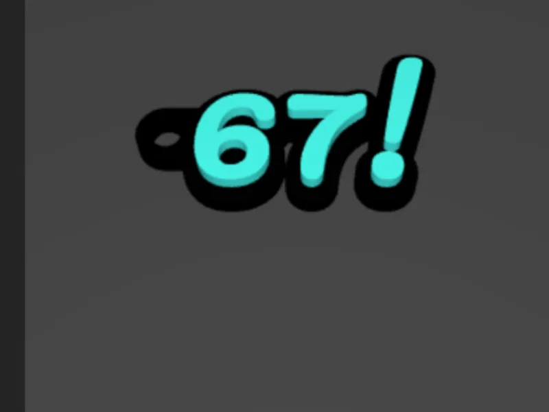 67! Keychain and fully customizable!