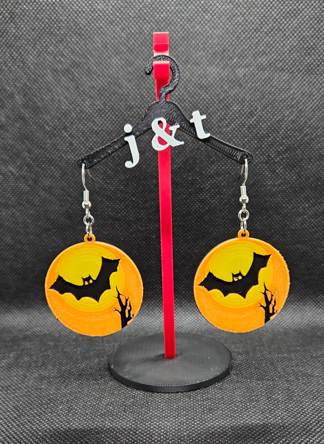 Spooky moon bat - Hue Forge earrings view 2
