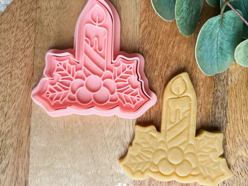 Christmas candle Cookie cutter + Stamp
