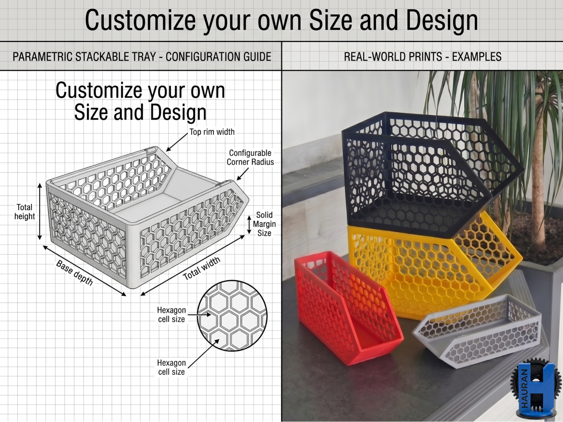 Stackable Honeycomb Storage Tray Generator