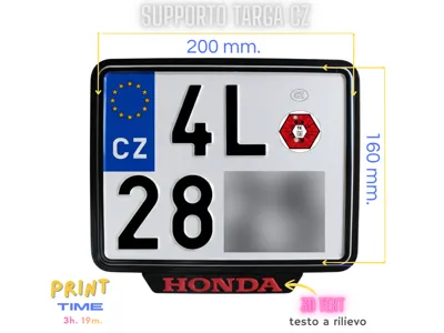 Czechoslovak License Plate Holder for Motorcycles and Scooters