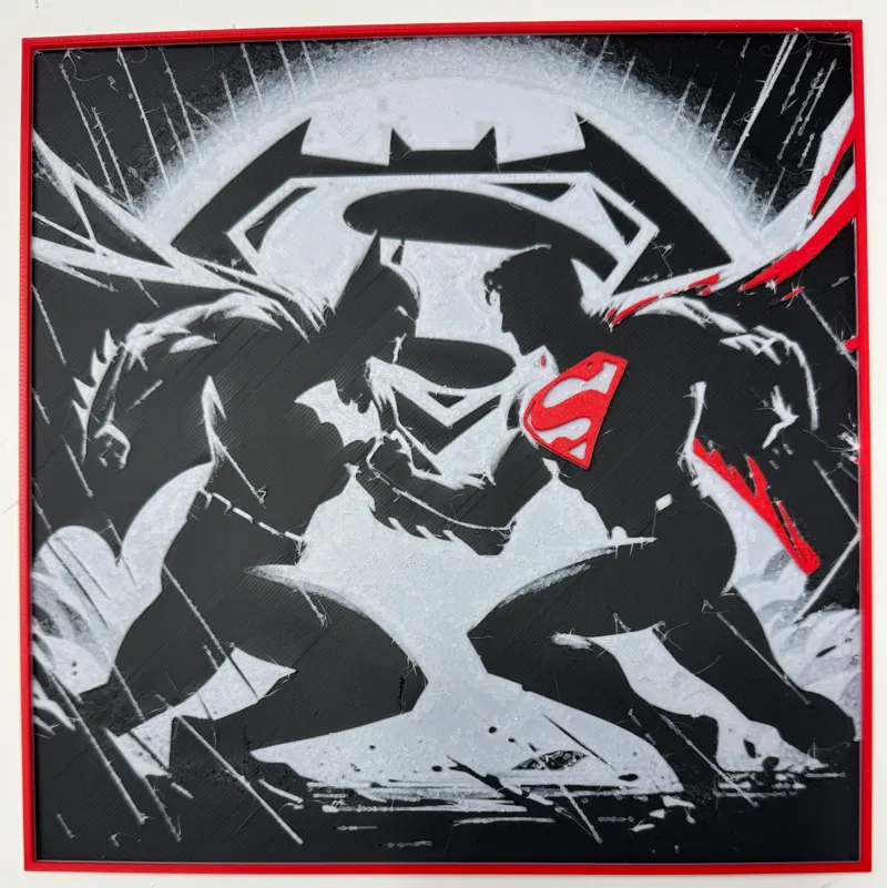 Hueforge Batman vs Superman Color Pop