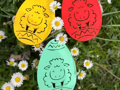 Easter egg with cute lamb, super fast easy print