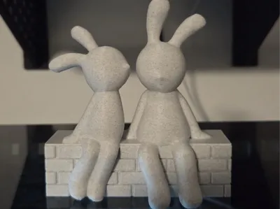 Two Bunnies on a Bench Easter & Spring Decor