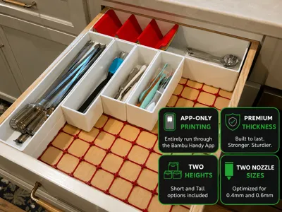 Premium Kitchen Gridfinity 8u/10u - Print from App