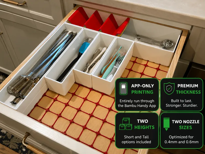 Premium Kitchen Gridfinity 8u/10u - Print from App