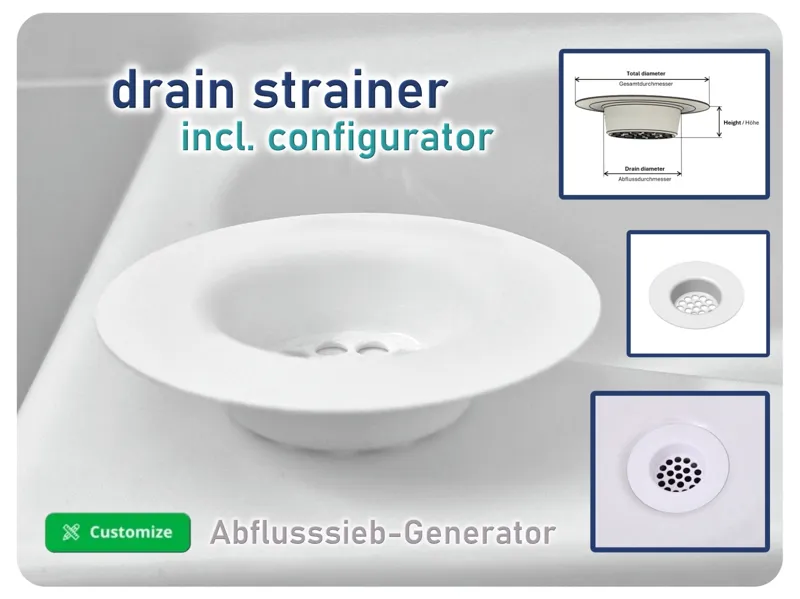 Abflusssieb (drain strainer) mit Konfigurator