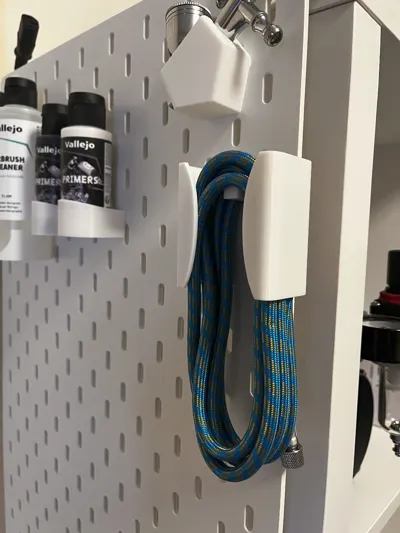 IKEA Skadis airbrush hose/thick cable holder