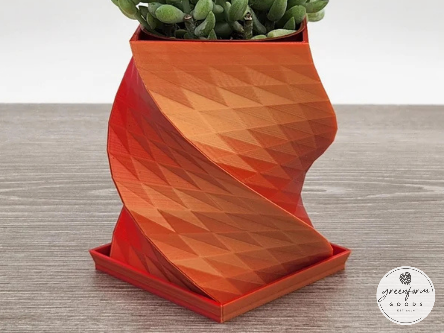 Twisted Geometric Helix Planter