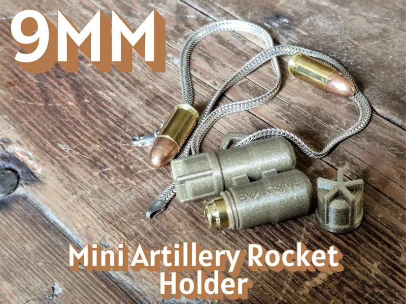 Mini Artillery Rocket Holder for Two 9mm Cartridge