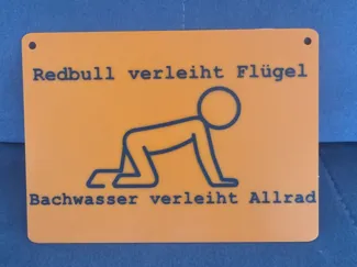 Festival Schild für Bachwasser /Trinkschild lustig