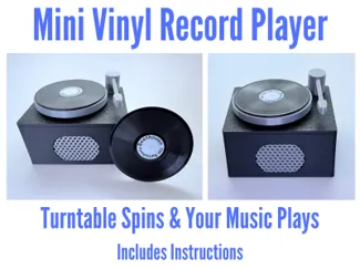 Mini Vinyl Record Player Turntable - Spins & Plays