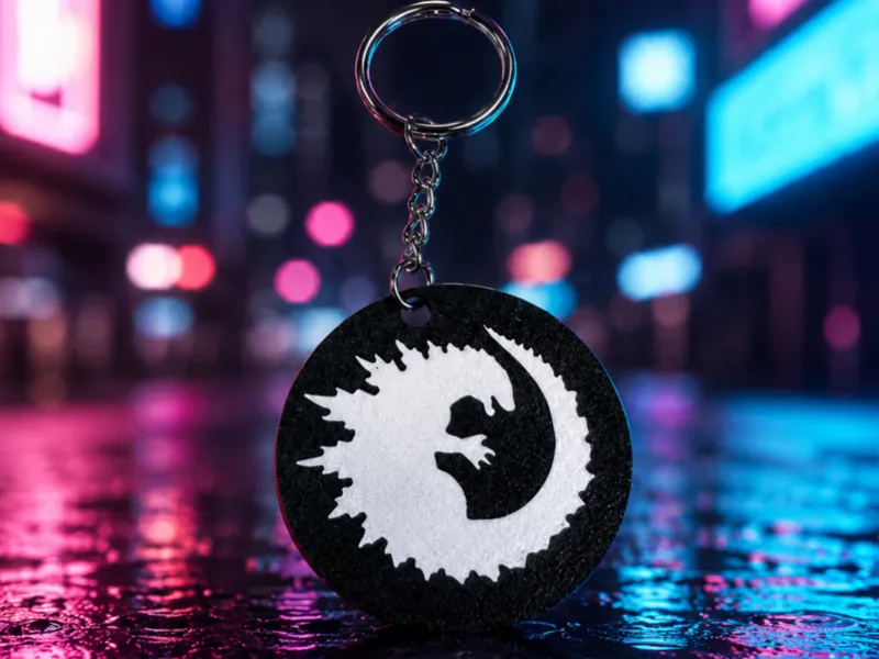 Godzilla Coin keychain