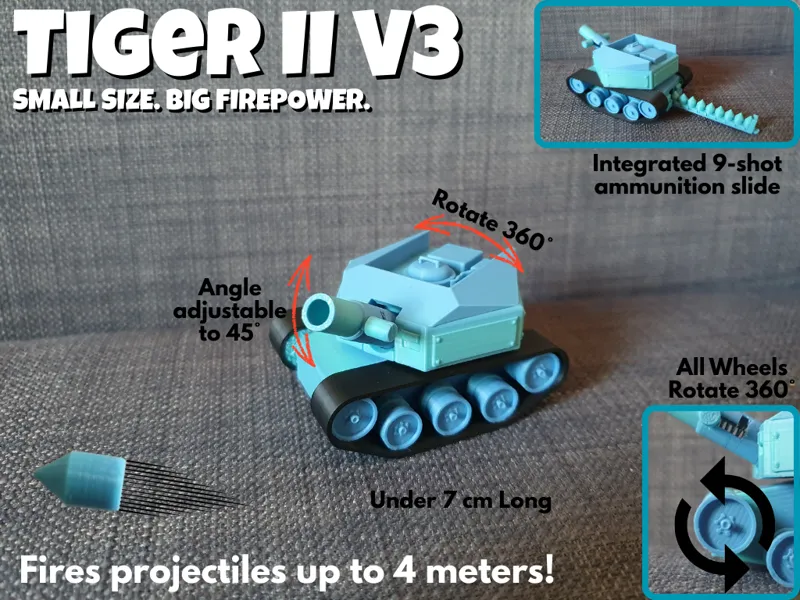 Tiger II v3 – Fully Functional Miniature Tank