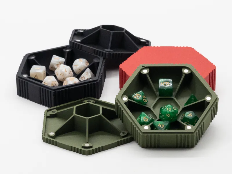 Magnetic Dice Web Hex Storage, Encapsulates Dice