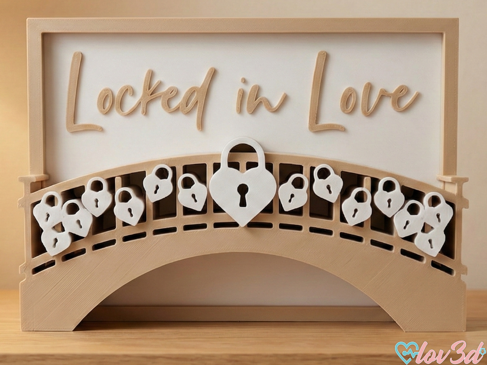 Locked in Love - 3D Standing Bridge Card