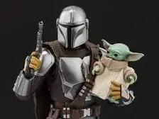 Mandalorian with  baby Yoda 