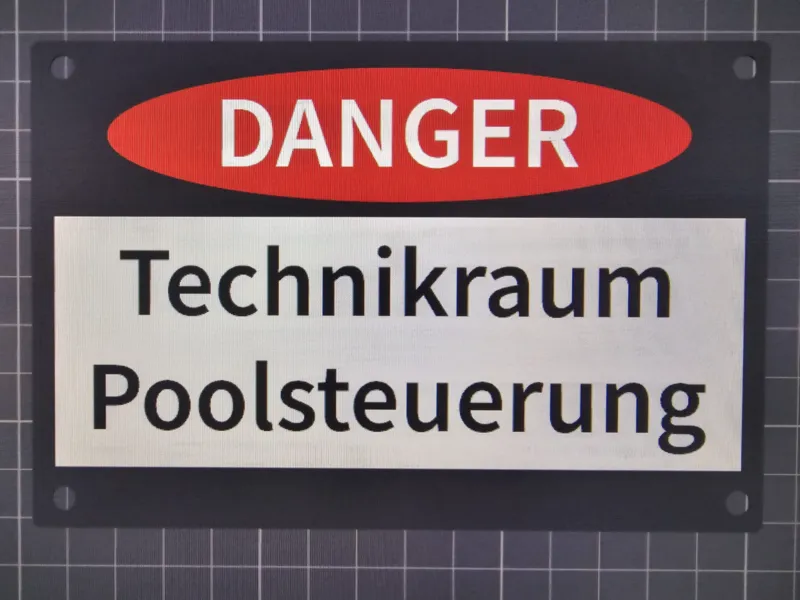 Schild Technikraum (Pooltechnik)