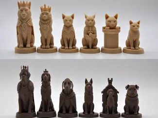 Dogs v Cats Chess Set