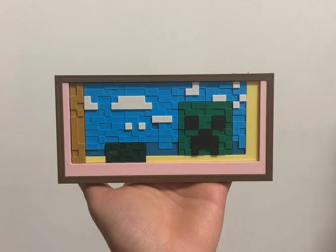 Minecraft 爬行者画作 无需AMS - 免费 3D 打印模型 - MakerWorld