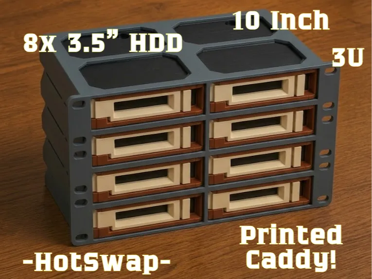 10" Rack 3U 8x 3.5" HP Gen8/9 HDD Module