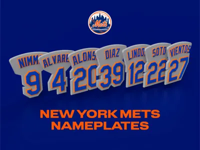 New York Mets Nameplates Baseball MLB 2025