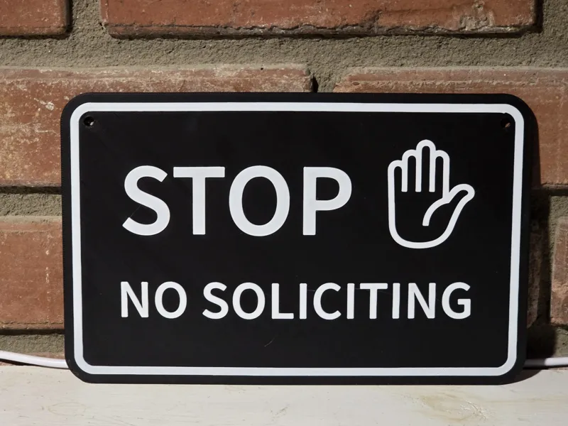 No Soliciting Sign