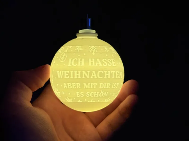 LED Lithophan Tannenbaumkugel