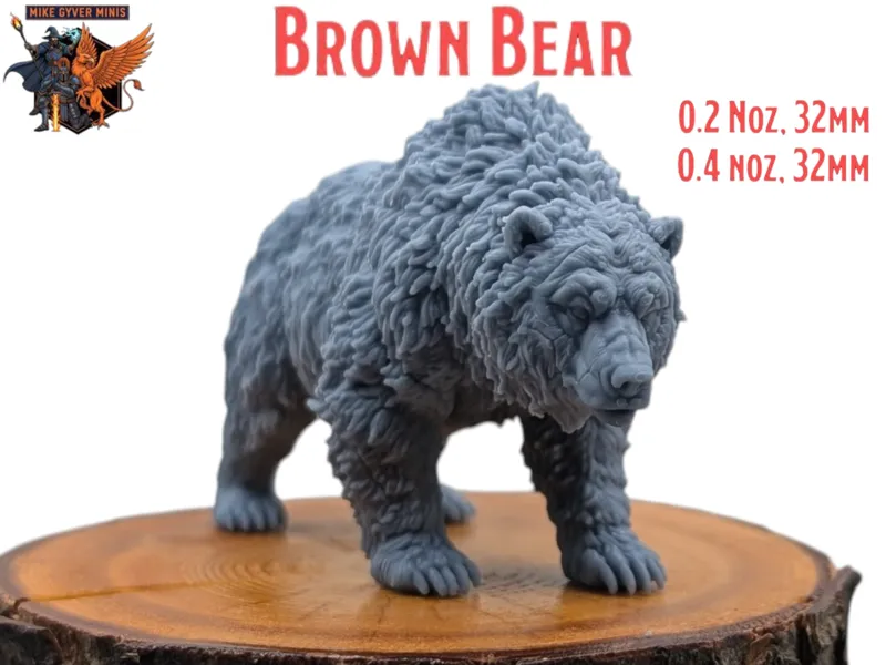 Brown Bear Standing - MGM Print-Ready Mini