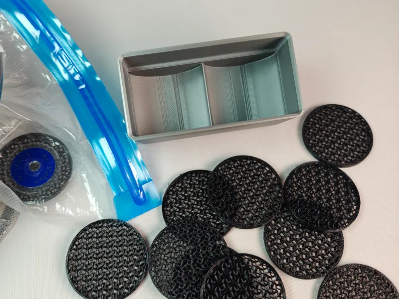Gridfinity bin - smart suction ring for vacuum bag