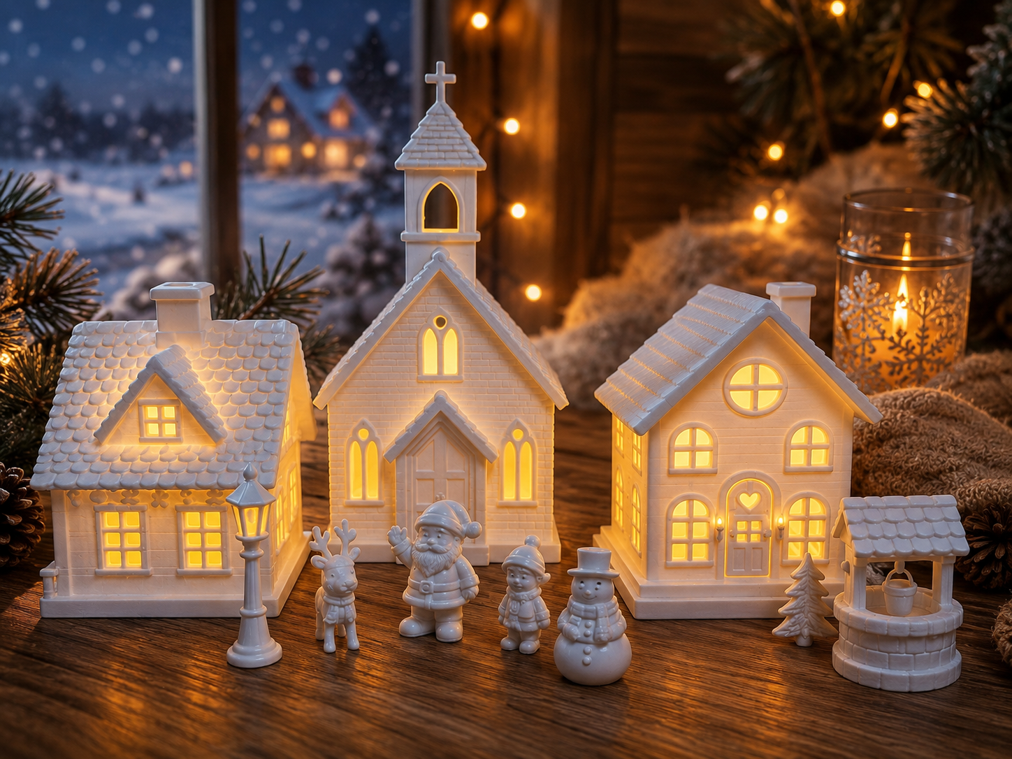 Weihnachtsdorf mit LED-Beleuchtung - 1