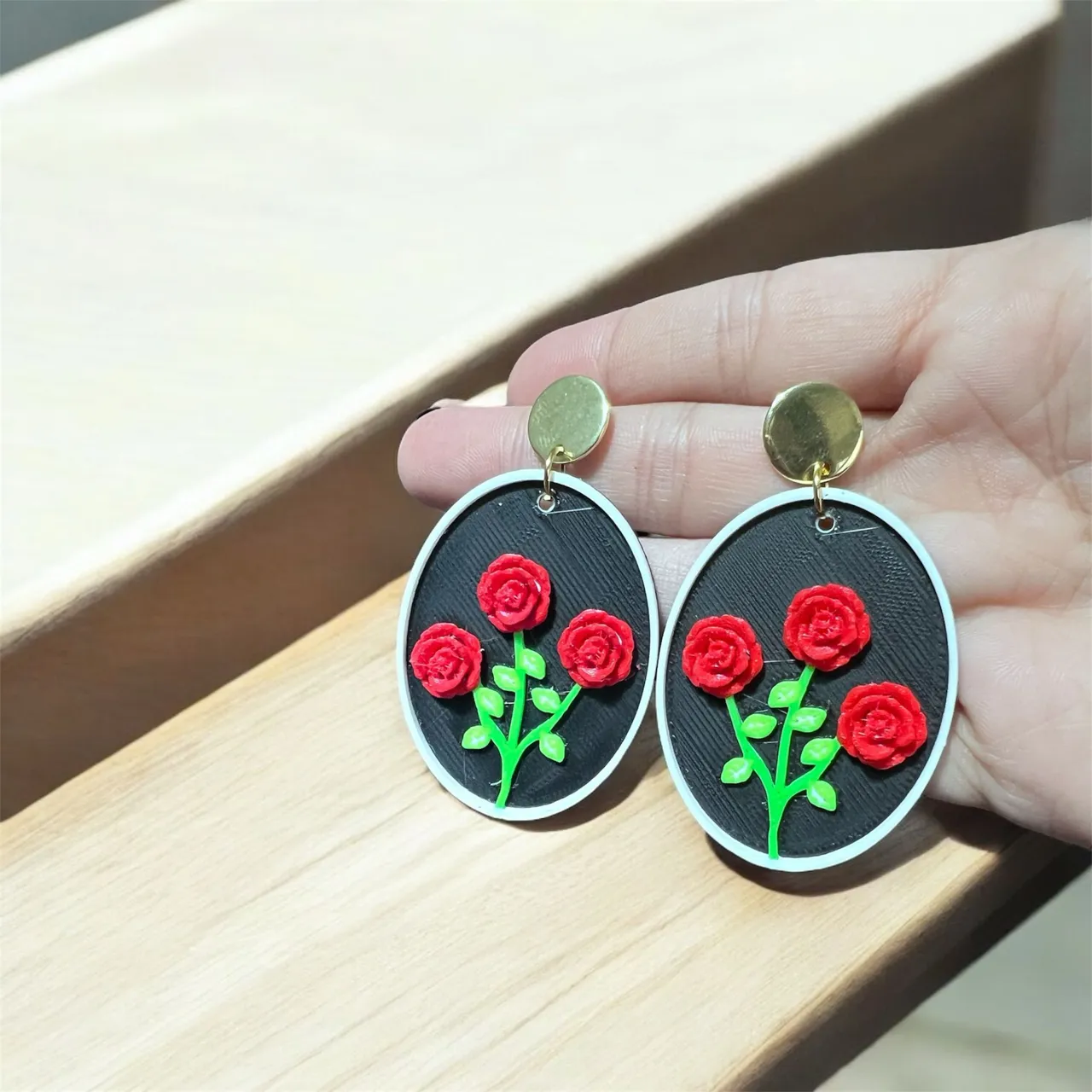 Pendientes de rosas view 2