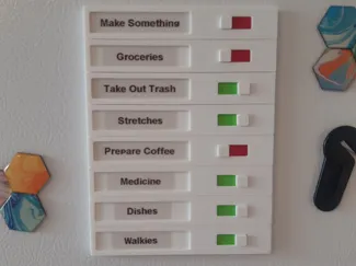Magnetic Toggleable Physical Todo List For Fridge