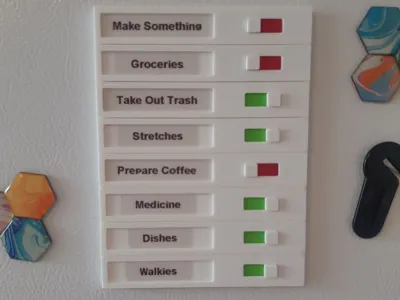 Magnetic Toggleable Physical Todo List For Fridge